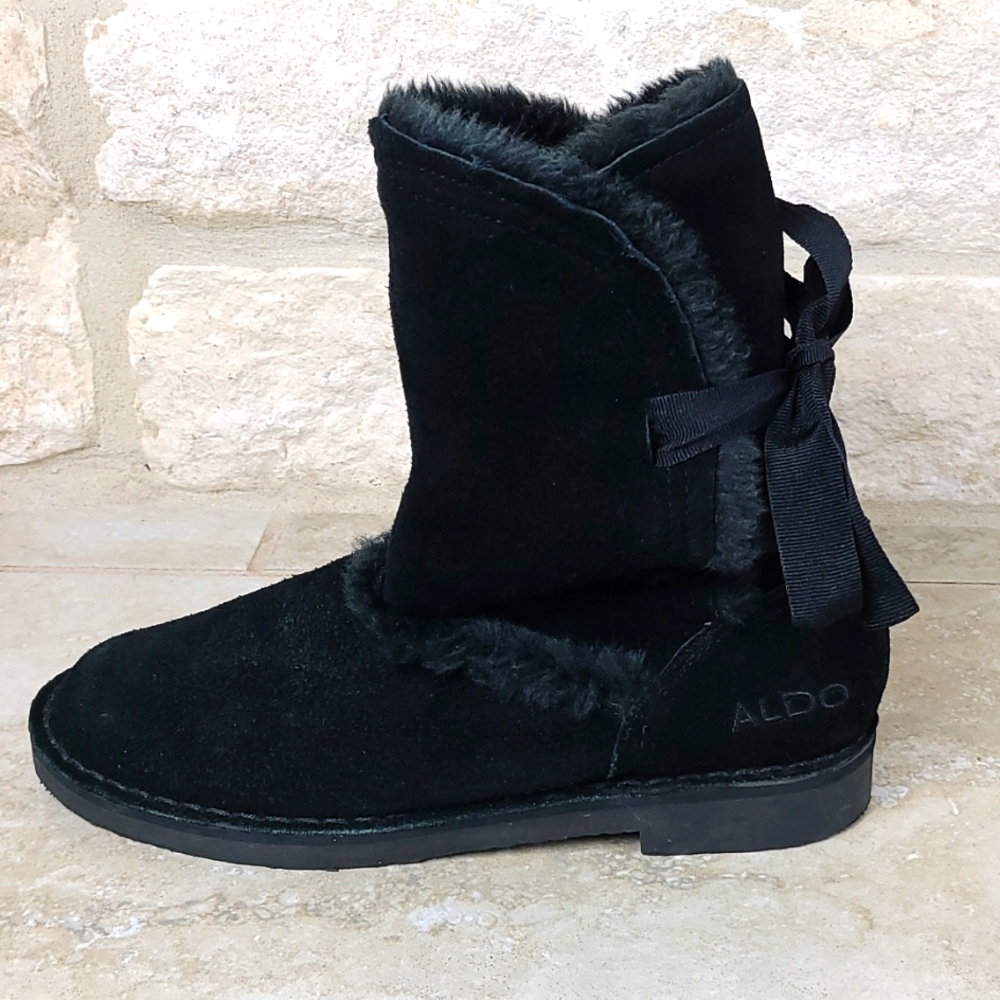 Aldo Suede & Faux Fur Boots, Sz. 6.5-7M